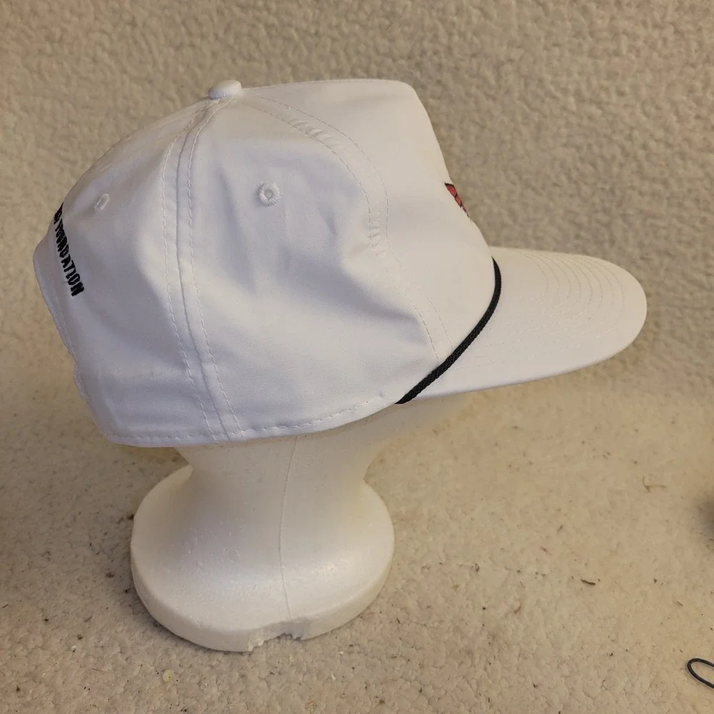 Imperial White Snapback Hat Embroidered Logo Cap Cord Trim Adjustable CB...‎